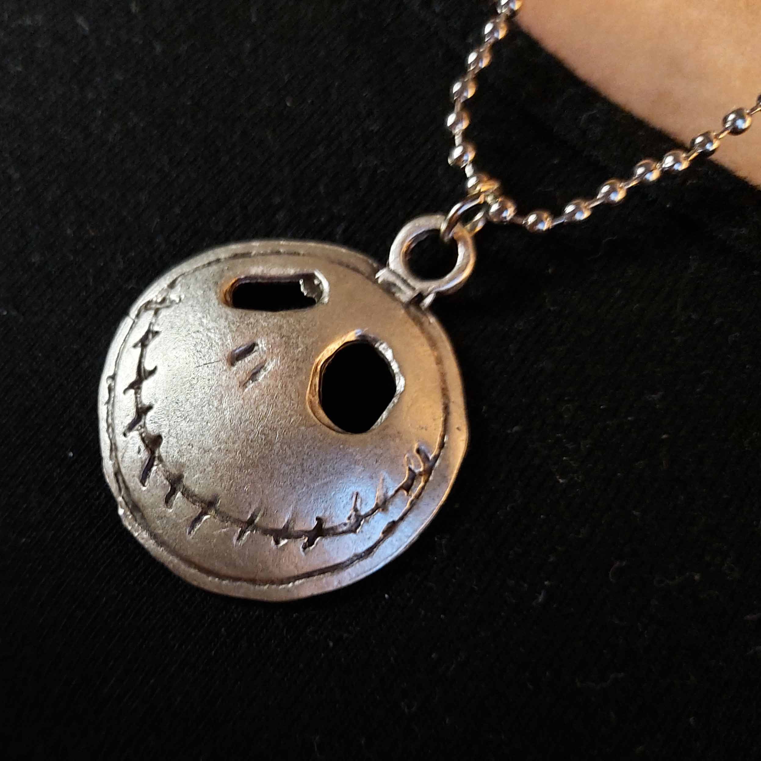 Skull face pendant necklace, gothic skeleton charm statement jewellery