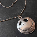 Skull face pendant necklace, gothic skeleton charm statement jewellery