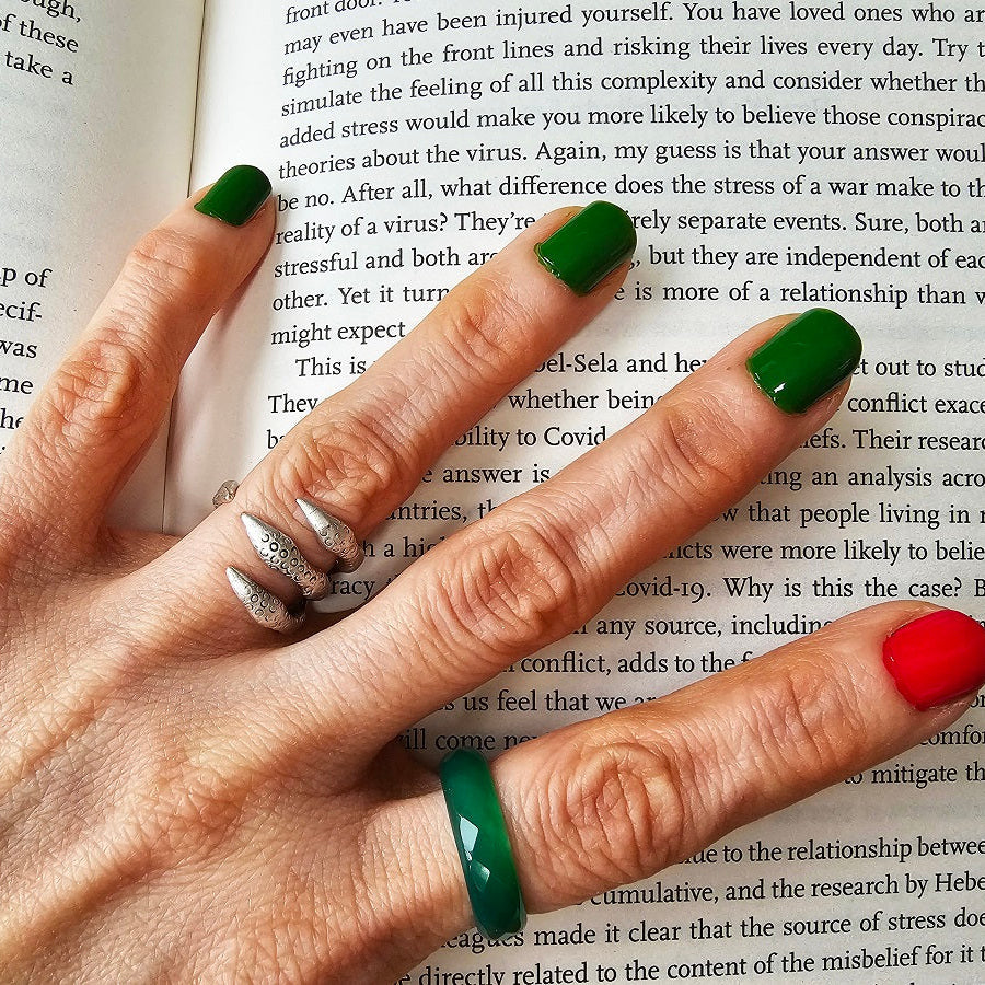 Silver claw statement ring, bold talon spike gothic avant garde wearable art