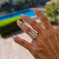 Chunky wrap ring, adjustable open band minimalist silver statement ring