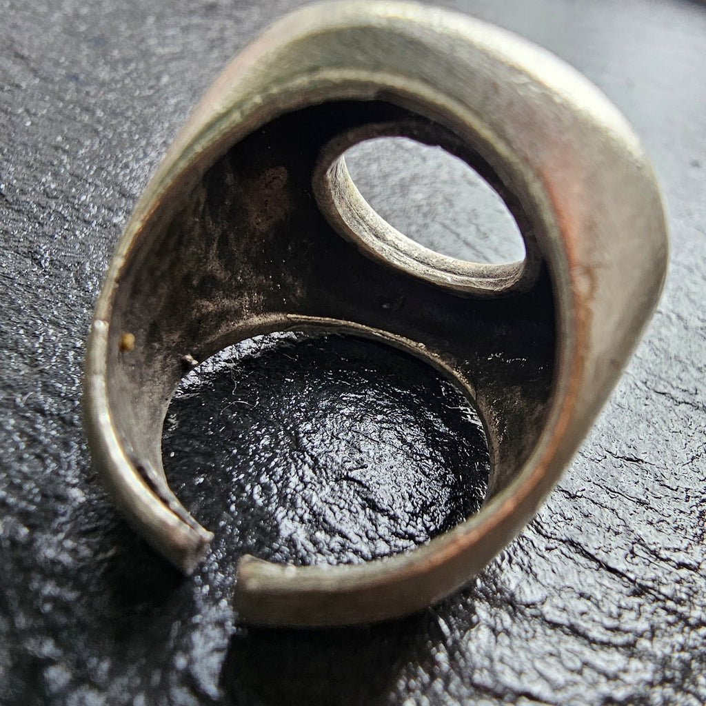 Chunky circle ring, bold geometric open minimalist brutalist statement ring