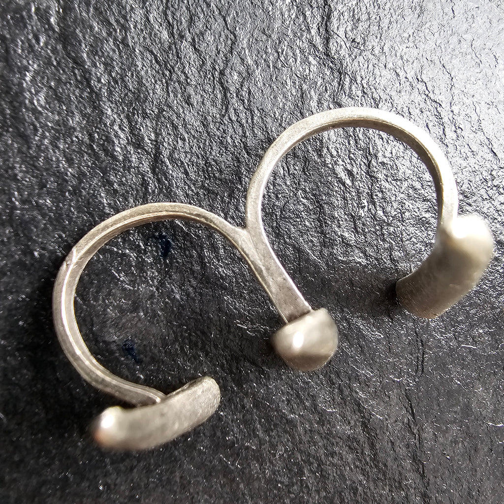 Sculptural silver talon ring, spike claw gothic wearable art statement