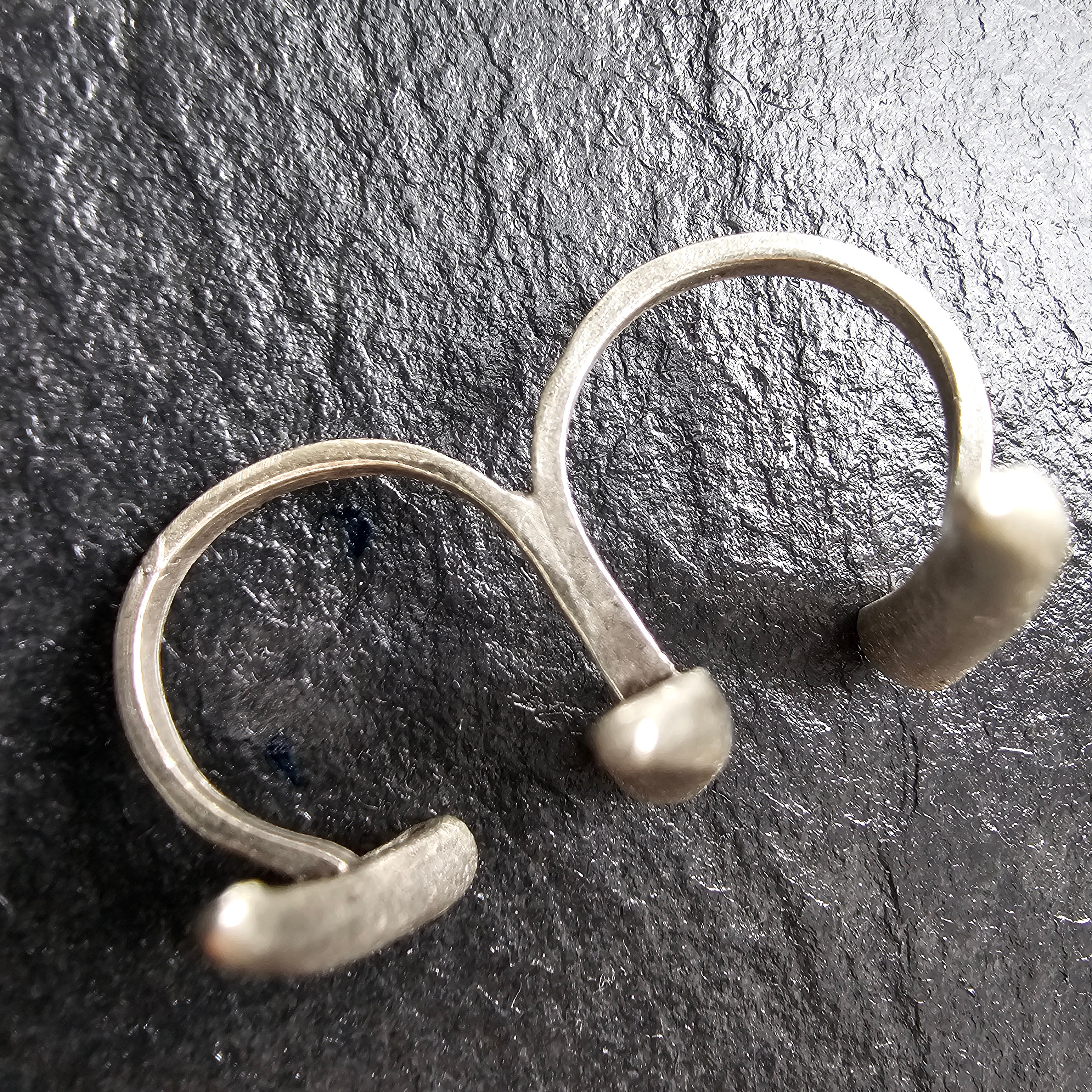 Sculptural silver talon ring, spike claw gothic wearable art statement