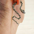 Snake ear climber earrings, gothic serpent front back studs grunge punk statement