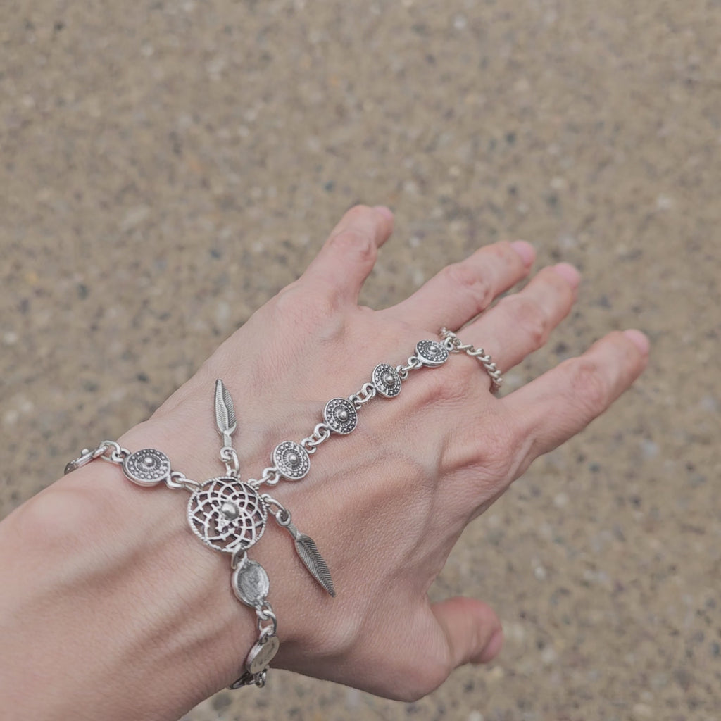 Dream Catcher Bracelet | Silver Boho Feather Charm