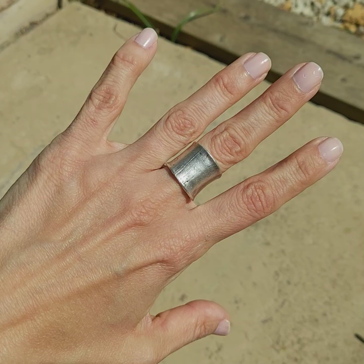 Chunky Silver Tube Ring | Thick Cylinder Band Ring | Minimalist Stacking Ring