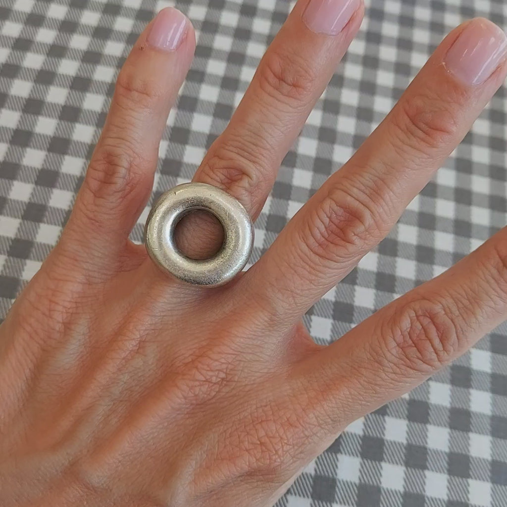 Chunky Circle Ring | Bold Geometric Open Ring | Minimalist Brutalist Statement Jewellery
