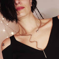Snake ouroboros necklace, silver serpent chain adjustable statement jewellery
