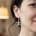 Yoga meditation spiritual statement silver earrings
